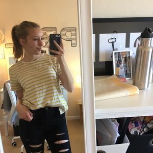 Banana republic yellow and white shirt!